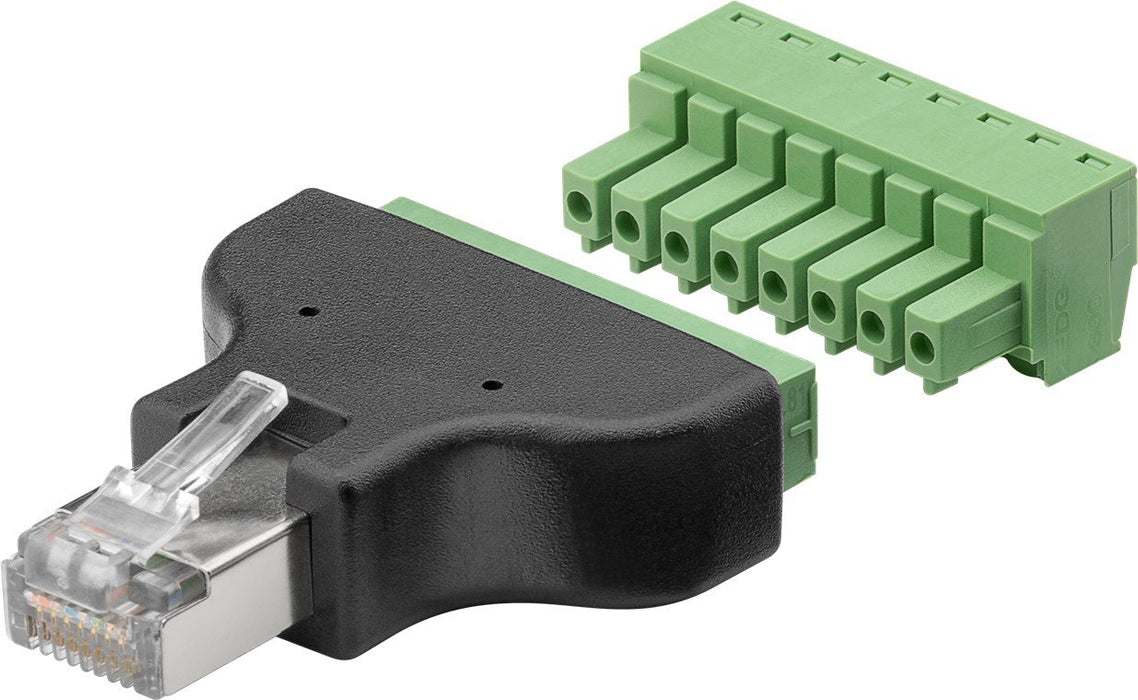 EAN 4040849767364 - Goobay 76736 cambiador de género para cable Terminal Block 8-pin RJ-45 (8P8C) Negro imagen 1