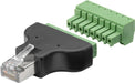 EAN 4040849767364 - Goobay 76736 cambiador de género para cable Terminal Block 8-pin RJ-45 (8P8C) Negro imagen 1
