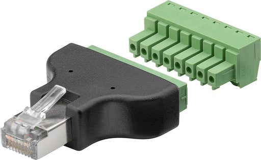 EAN 4040849767364 - Goobay 76736 cambiador de género para cable Terminal Block 8-pin RJ-45 (8P8C) Negro imagen 1