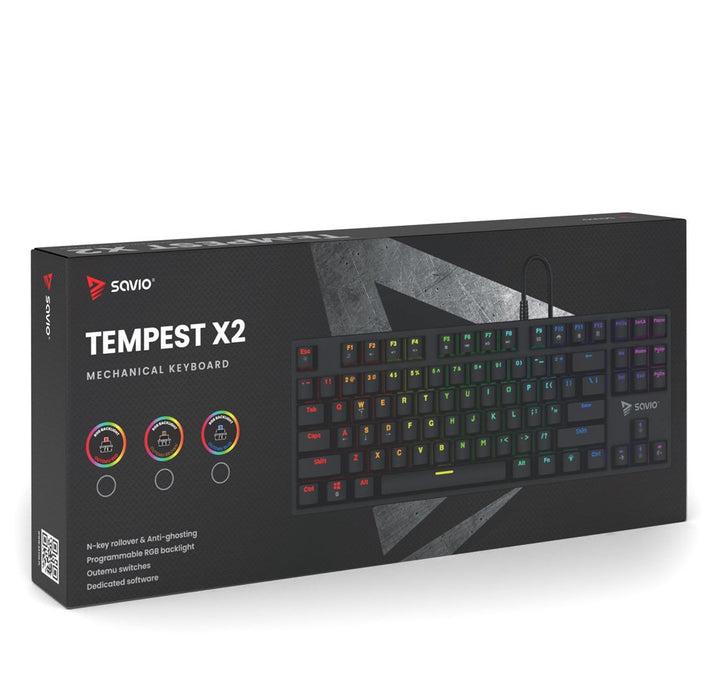 EAN 5901986048602 - Savio SAVGK-TEMPEST X2 RED teclado Universal USB QWERTY Negro imagen 5