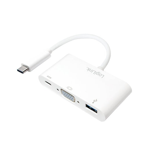 EAN 4052792038743 - LogiLink 0.14m, 2xUSB-C/VGA+USB-A Adaptador gráfico USB 1920 x 1200 Pixeles Blanco imagen 1