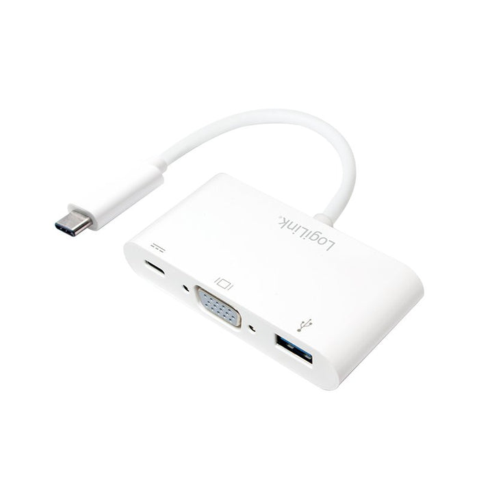 EAN 4052792038743 - LogiLink 0.14m, 2xUSB-C/VGA+USB-A Adaptador gráfico USB 1920 x 1200 Pixeles Blanco imagen 1