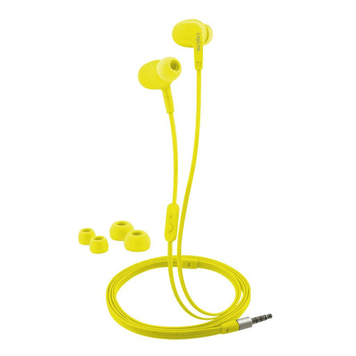 EAN 4052792034165 - LogiLink HS0043 auricular y casco Auriculares Alámbrico Dentro de oído Llamadas/Música Amarillo imagen 1