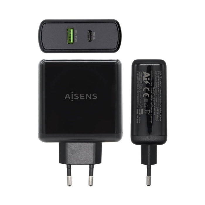 EAN 8436574706239 - AISENS ASCH-2PD30QC-BK cargador de dispositivo móvil GPS, Mando para videojuegos, MP3, MP4, Teléfono móvi imagen 2