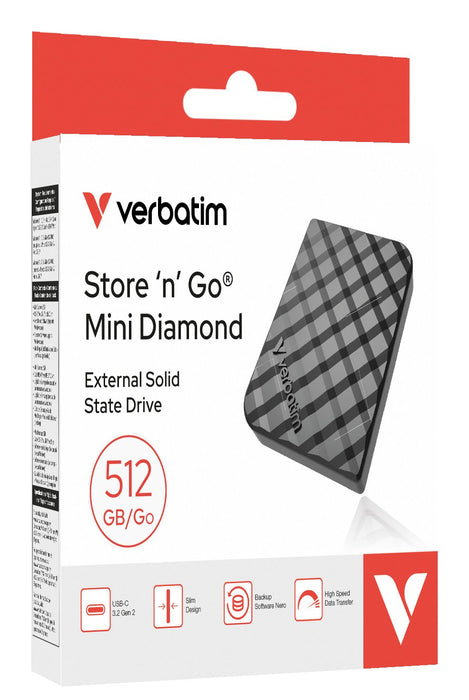 EAN 0023942320241 - Verbatim Store 'n' Go Mini Diamond 512 GB USB Tipo C 3.2 Gen 2 (3.1 Gen 2) Negro imagen 2