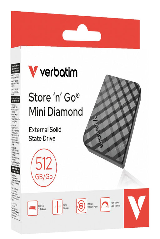 EAN 0023942320241 - Verbatim Store 'n' Go Mini Diamond 512 GB USB Tipo C 3.2 Gen 2 (3.1 Gen 2) Negro imagen 2