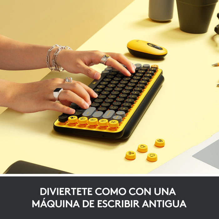 EAN 5099206101272 - Logitech 920-010728 teclado Universal RF Wireless + Bluetooth QWERTY Español Negro, Gris, Amarillo imagen 9