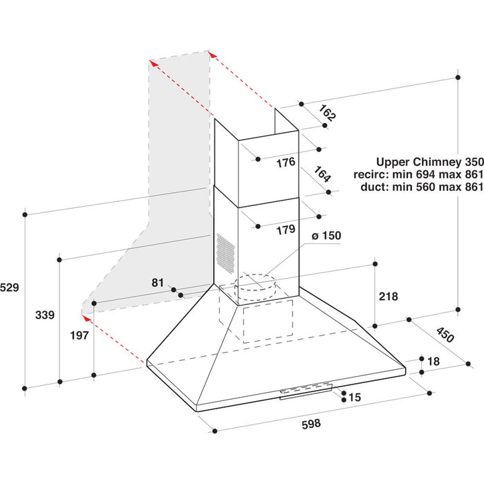EAN 8003437233630 - Whirlpool AKR 685/1 IX De pared Acero inoxidable 395 m³/h imagen 5