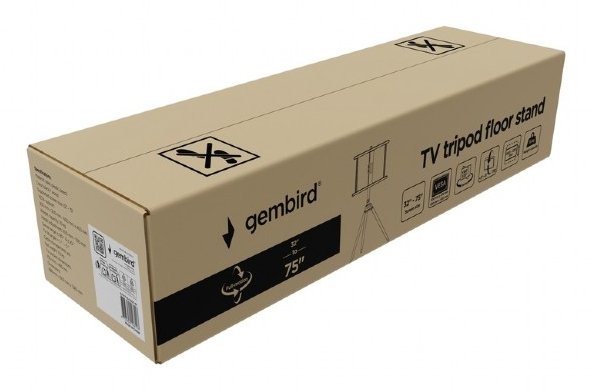 EAN 8716309128117 - Gembird TVS-75ST-01 soporte para TV 190,5 cm (75") Negro, Madera imagen 5