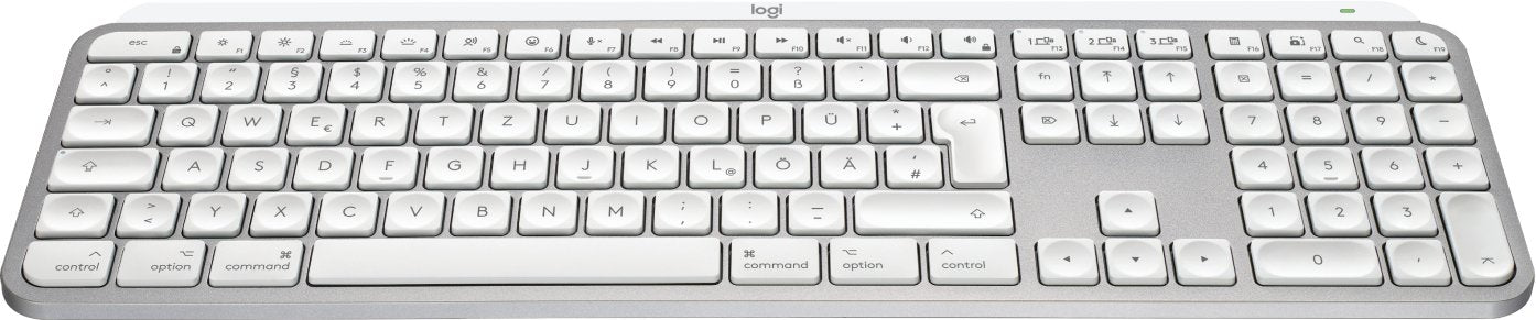 EAN 5099206114562 - Logitech MX Keys S for Mac teclado Oficina RF Wireless + Bluetooth QWERTZ Alemán Aluminio, Blanco imagen 2