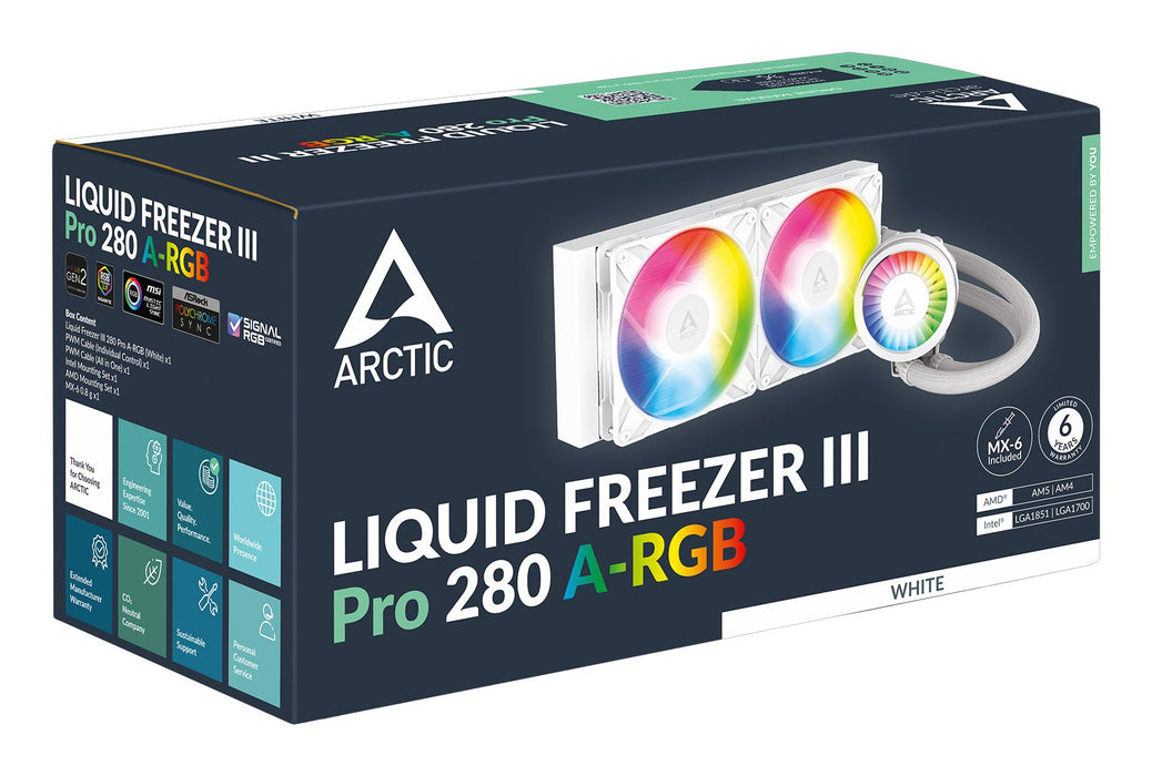 EAN 4895265000331 - ARCTIC Liquid Freezer III Pro 280 A-RGB (White) Procesador Sistema de refrigeración líquida todo en uno 1 imagen 6