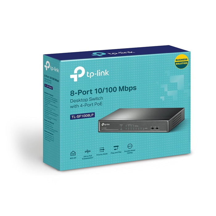 EAN 6935364052768 - TP-Link TL-SF1008LP switch No administrado Fast Ethernet (10/100) Energía sobre Ethernet (PoE) Negro imagen 3
