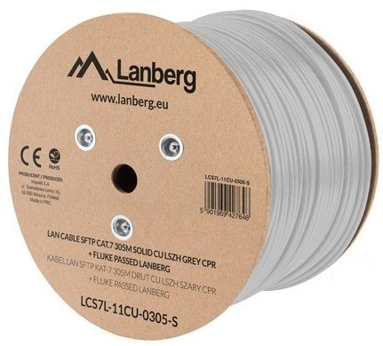 EAN 5901969427646 - Lanberg LCS7L-11CU-0305-S cable de red Blanco 305 m Cat7 S/FTP (S-STP) imagen 1