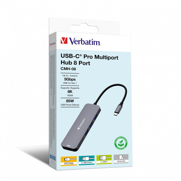 EAN 0023942321514 - Verbatim CMH-08 USB Tipo C 5000 Mbit/s Plata imagen 1
