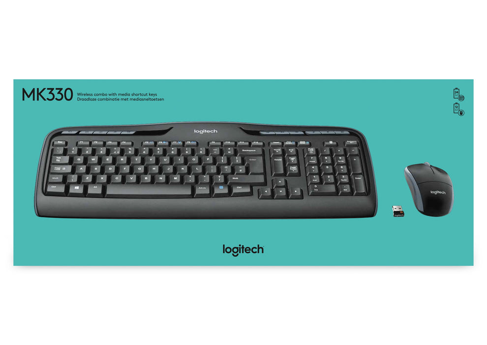 EAN 5099206033658 - Logitech Wireless Combo MK330 teclado Ratón incluido Oficina USB QWERTY Internacional de EE.UU. Negro imagen 4