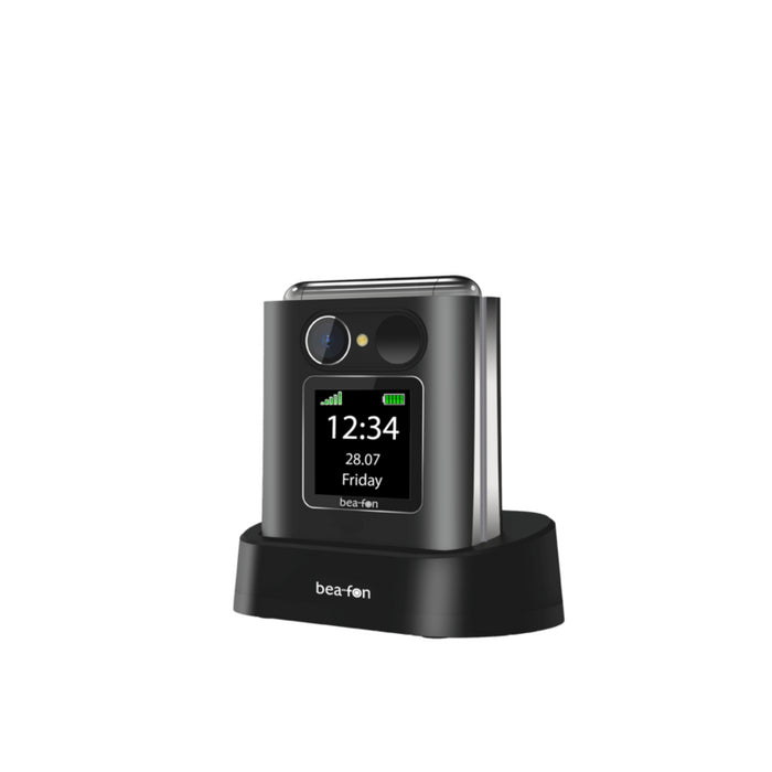 Beafon Fold 10 - 2g, Silver Line, Grosstastenklapphandy, Negro-Silber