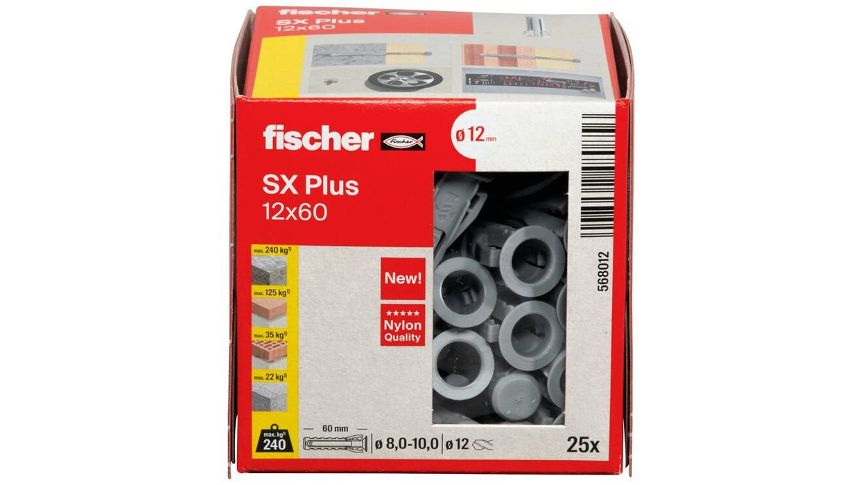 EAN 4048962480856 - Fischer 568012 tornillo de anclaje y taco 25 pieza(s) Anclaje de expansión 60 mm imagen 4