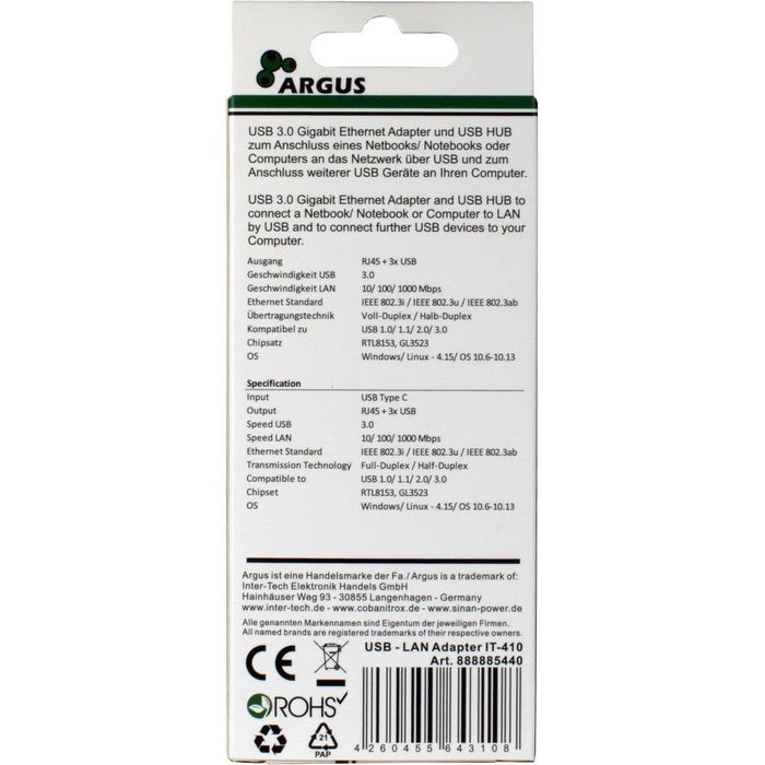 EAN 4260455643108 - Inter-Tech ARGUS IT-410 USB 3.2 Gen 1 (3.1 Gen 1) Type-C Negro imagen 4