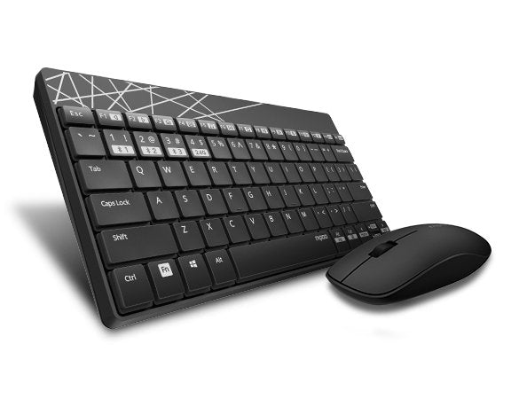 EAN 6940056183194 - Rapoo 8000M teclado Ratón incluido Universal RF Wireless + Bluetooth Negro, Gris imagen 1