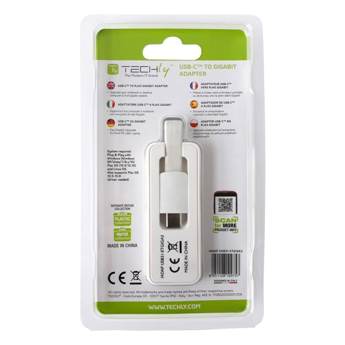 EAN 8051128109757 - Techly IADAP USB31-ETGIGA3 adaptador y tarjeta de red Ethernet 5000 Mbit/s imagen 12