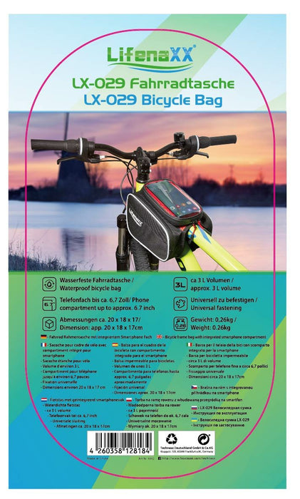 EAN 4260358128184 - Technaxx 4932 bolsa para bicicletas y cesta Montura Bolsa de bicicletas 3 L Negro, Rojo imagen 2