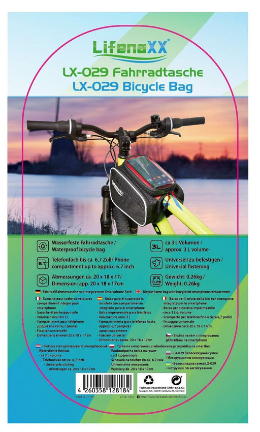 EAN 4260358128184 - Technaxx 4932 bolsa para bicicletas y cesta Montura Bolsa de bicicletas 3 L Negro, Rojo imagen 2