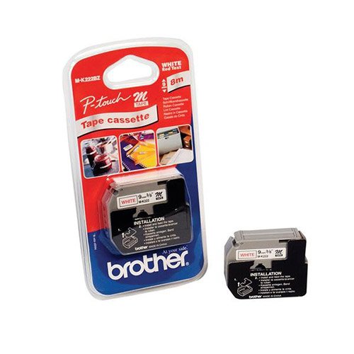 EAN 4977766624893 - Brother M-K222BZ cinta para impresora de etiquetas Rojo sobre blanco imagen 1