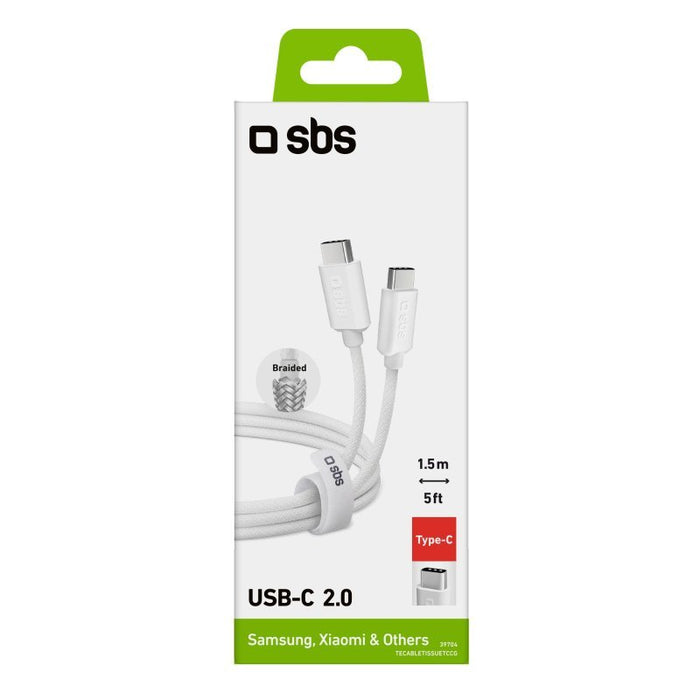 EAN 8018417439704 - SBS TECABLETISSUETCCG cable USB USB 2.0 1,5 m USB C Blanco imagen 3