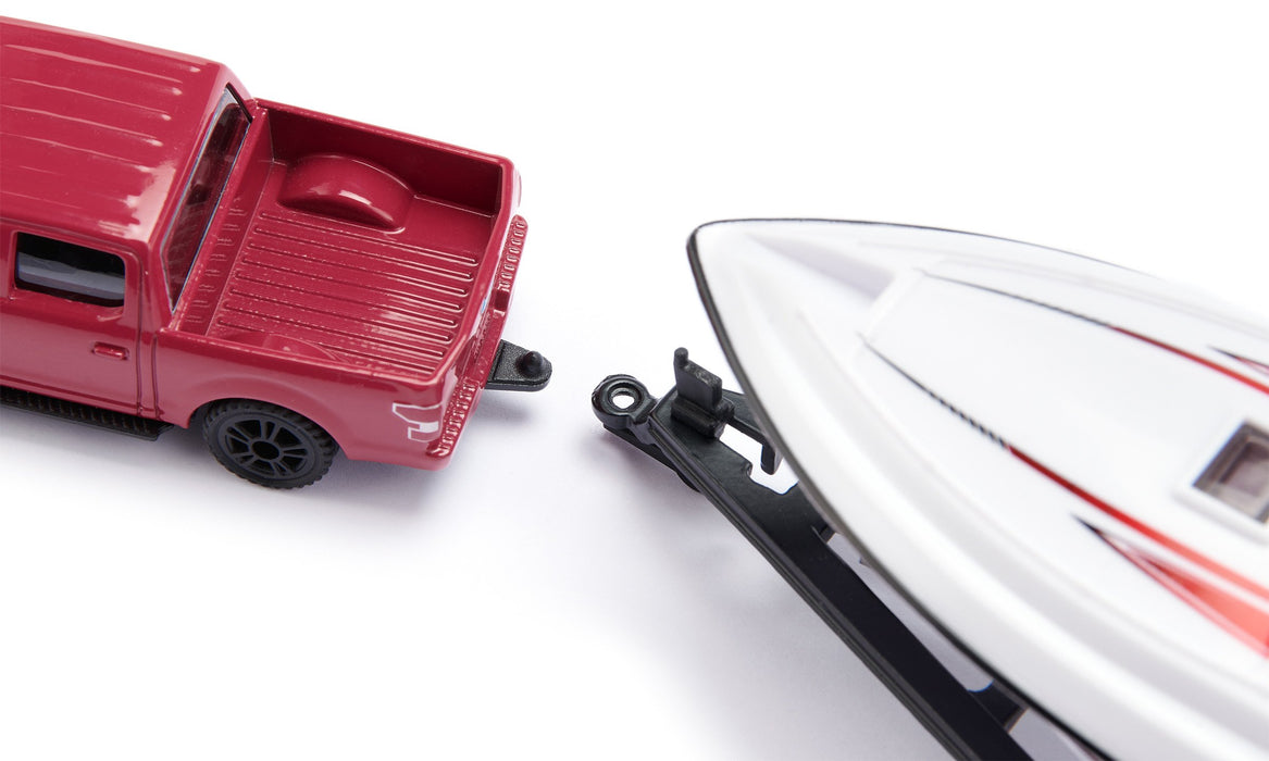 EAN 4006874025688 - Siku Ford F150 with motorboat Set de modelos a escala de coches Previamente montado 1:50 imagen 3