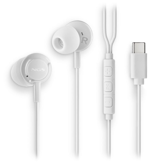 EAN 8435430627299 - NGS CROSS STEP Auriculares Alámbrico Dentro de oído Llamadas/Música USB Tipo C Blanco imagen 3