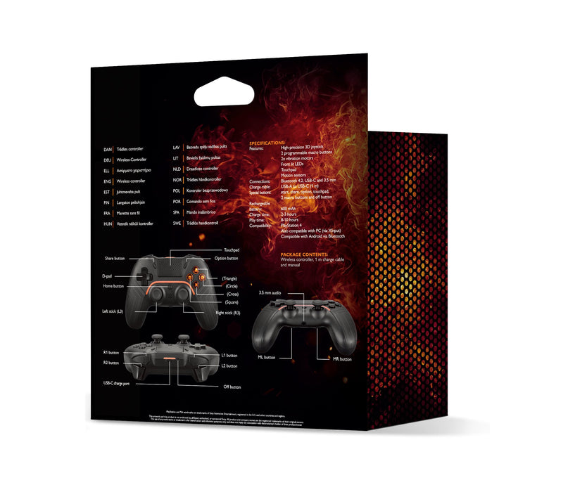 EAN 7333048057105 - Deltaco Gaming GAM-139 mando y volante Negro Bluetooth/USB Gamepad Analógico Android, PC, PlayStation 4 imagen 4
