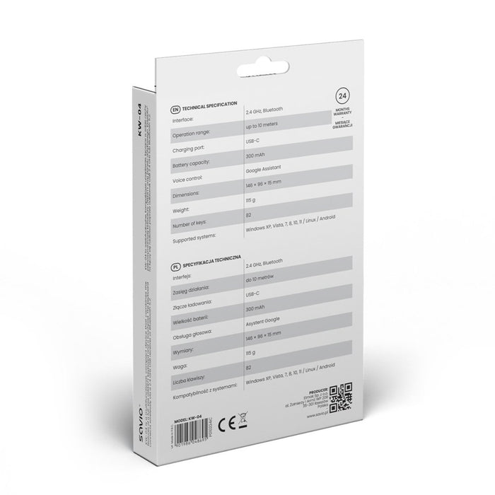 EAN 5901986048695 - Savio SAVMKW-04 teclado para móvil QWERTY Inglés de EE. UU. USB Tipo C Negro imagen 6