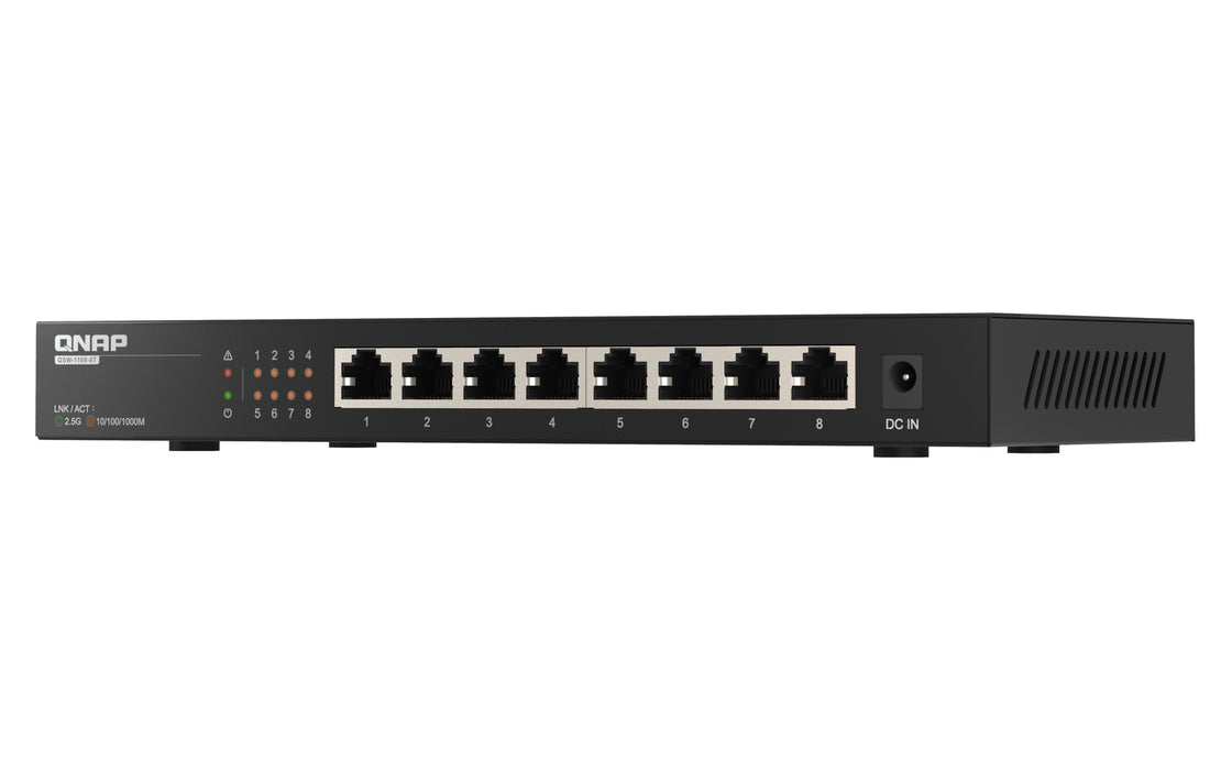 EAN 4713213519851 - QNAP QSW-1108-8T switch No administrado 2.5G Ethernet (100/1000/2500) Negro imagen 5