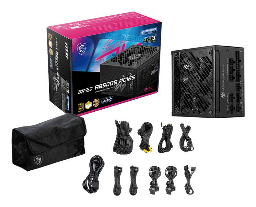 EAN 4711377243780 - MSI MPG A850GS PCIE5 unidad de fuente de alimentación 850 W 24-pin ATX ATX Negro imagen 4