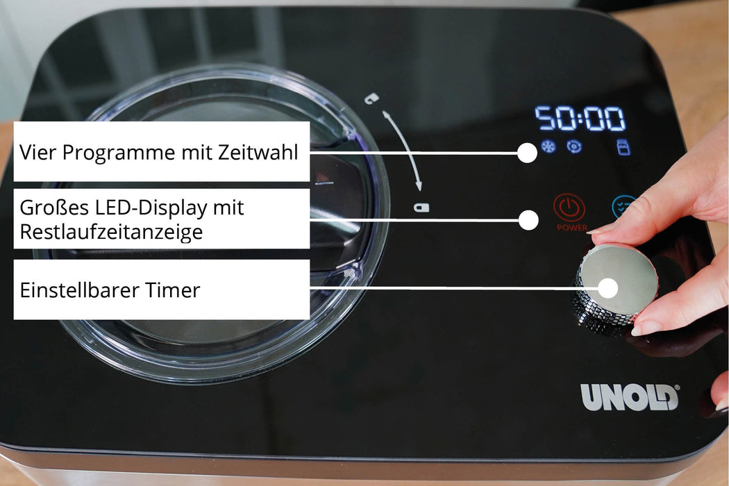 EAN 4011689488269 - Unold 48826 Eismaschine & Joghurtbereiter EVA Compresor de helados 1,5 L 120 W Negro, Acero inoxidable imagen 5