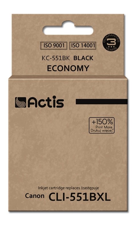 EAN 5901443019701 - Actis KC-551Bk cartucho de tinta 1 pieza(s) Compatible Rendimiento estándar Negro imagen 1