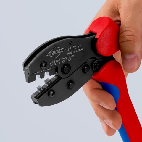 EAN 4003773092117 - Knipex 97 52 42 crimpadora Herramienta para prensar Azul, Rojo imagen 7