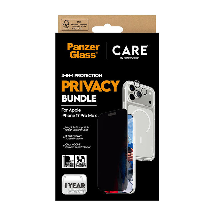 EAN 5715685027444 - PanzerGlass ® | CARE by ® 3-in-1 Flagship Privacy Bundle iPhone 17 Pro Max Protector de pantalla Apple 1  imagen 3