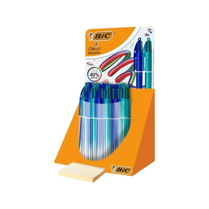 Bic 4 Colours Smooth Gradient Expositor De 30 Boligrafos De Bola Retractil - Punta Media De 1.0mm - Escritura Un 40%