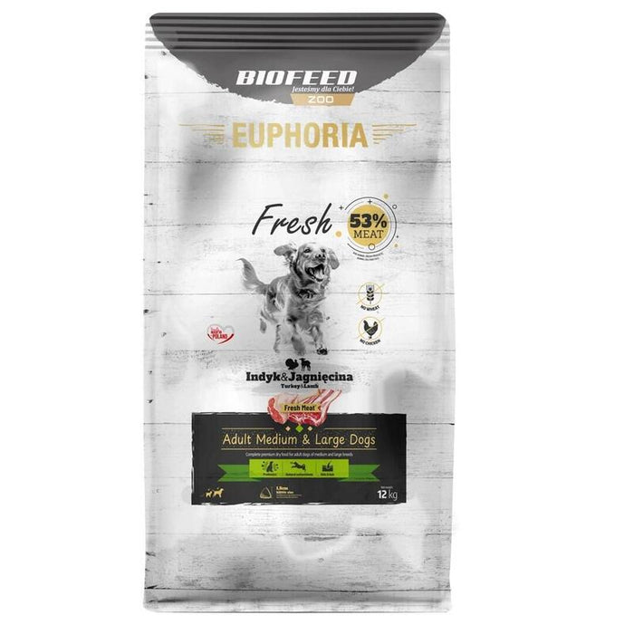 Biofeed Euphoria Fresh Meat Adult Medium & Large Indyk I Jagniecina 12kg