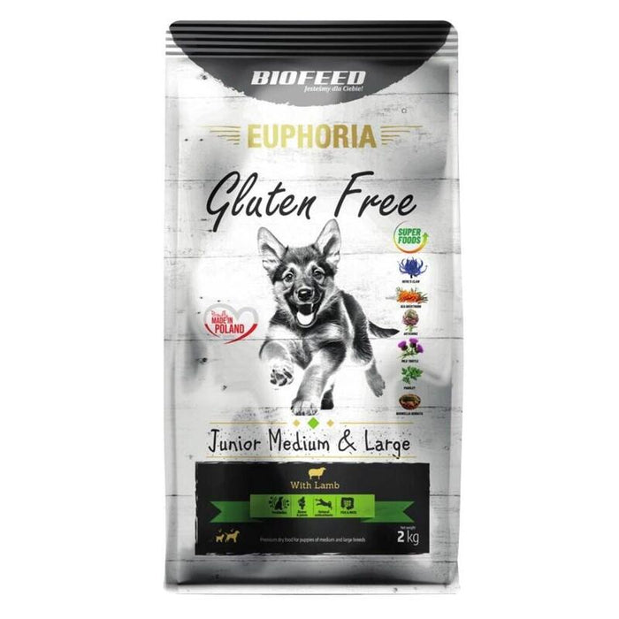 Biofeed Euphoria Gluten Free Junior Medium & Large Lamb - Alimento Seco Para Perros - 2kg