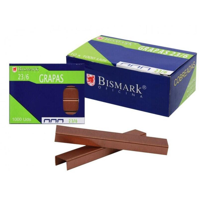 Bismark Caja De 10000 Grapas Cobreadas De Alambre De Alta Calidad - Cobre