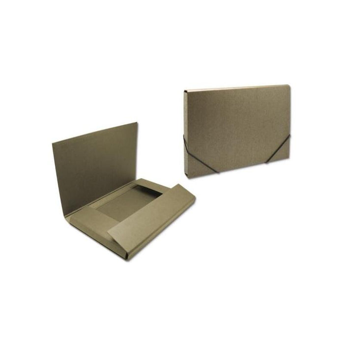 Bismark Carpeta Para Proyectos - Medidas 350x230x30mm - Fabricada En Carton - Cierre Con Gomas - Marron