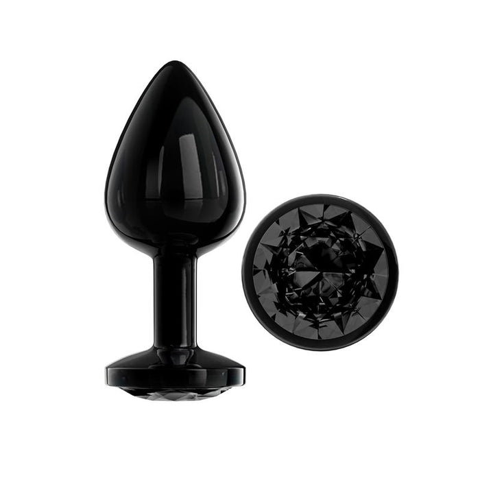 Blackgem Plug Anal Metálico Con Joya Color Negro Talla M