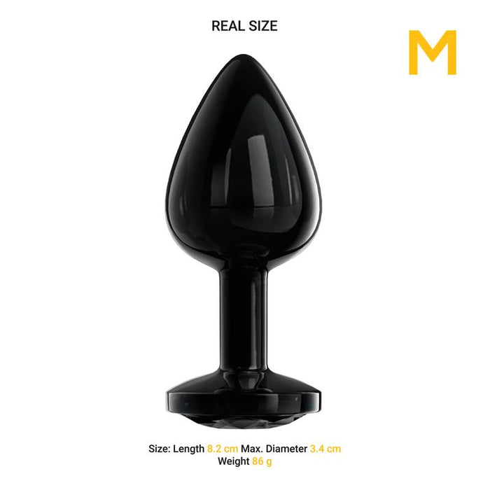 Blackgem Plug Anal Metálico Con Joya Color Negro Talla M