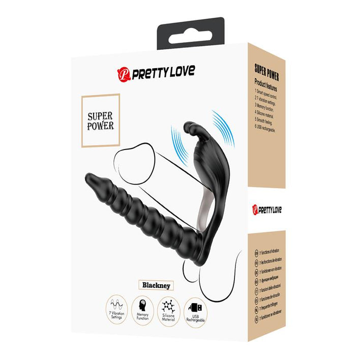 Pretty Love - Blackney Anillo Pene Con Plug Vibrador Negro