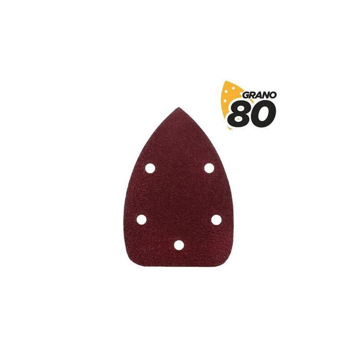 Blim Pack De 10 Lijas Con Velcro Para Lijadora Bl0124 - Grano 80 - Formato Triangular