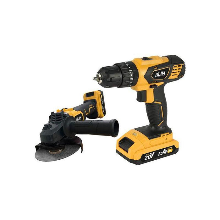 Blim Pack Taladro Percutor 20v - Radial 115/125mm - Baterias 2ah Y 4ah - Amarillo