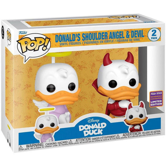 Blister 2 Figuras Pop Disney Donald Duck - Donald Angel & Devil Exclusive