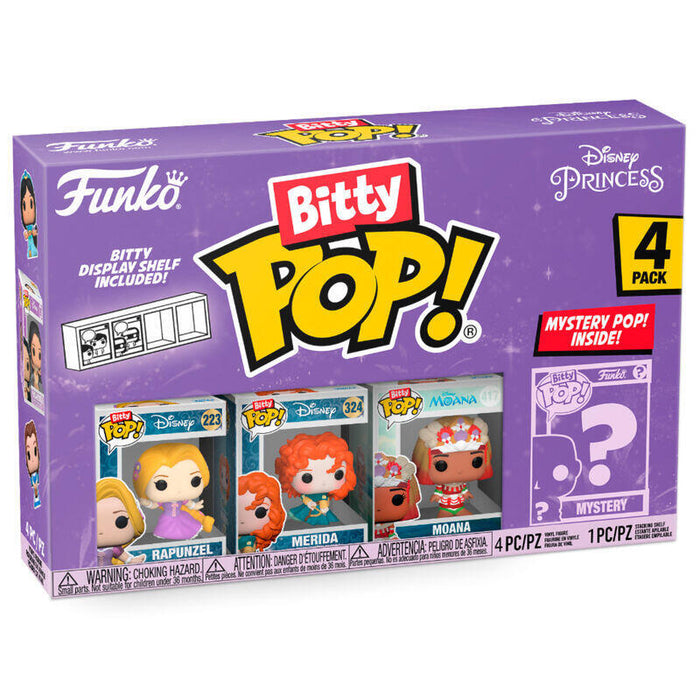 Blister 4 Figuras Bitty Pop Disney Princesas Rapunzel